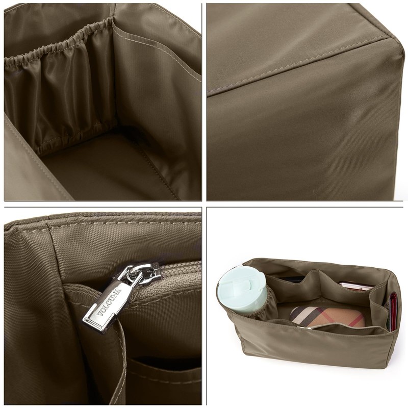 Volcuna Purse Organizer Nylon Water-Repellent Insert With Zipper Bag and