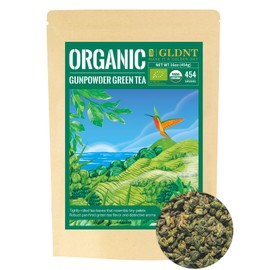 GLDNT Organic Gunpowder Green Tea, Premium Organic Loose Leaf Green Tea, Robust & Smooth Taste, 16oz