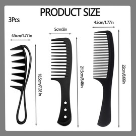 3Pcs Wide Tooth Comb For Curls, Comb, Combs for Women for Wet Curly Hair and for All Types of Hair Styling
