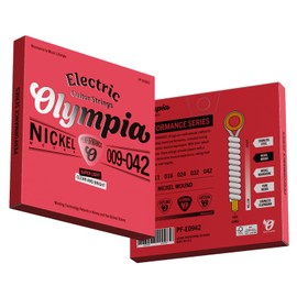 2 Sets of Olympia Performance Guitar Strings 09-42 Gauge, Nickel Wound – Premium Electric Guitar Strings for Superior Tone & Durability
