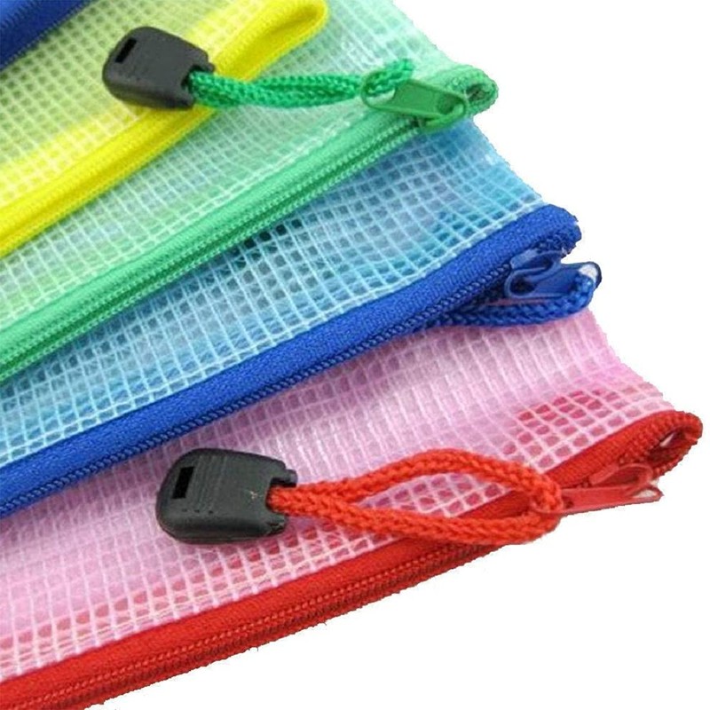 MACHSWON Plastic Wallets A6 File Folder Document Mesh Zipper Bags