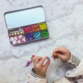 COTTON TWIST Kids Unicorn Bracelet Making Craft Kit - Children Creative Beading Jewellery Designing DIY Play Set with Tin - Suitable for 3-8 Years