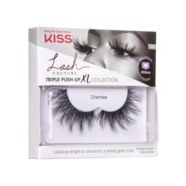 KISS Lash Couture Triple Push Up XL Collection False Eyelashes, 3D Volume in Extra Long Length with Triple Design Technology, Cruelty-Free and Reusable, Style 'Chemise', 1 Pair Fake Eyelashes | KISS