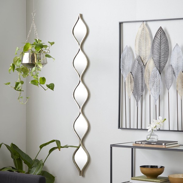 Deco 79 Metal Slim Stacked Chain 5 Layer Wall Mirror