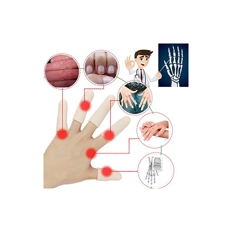 Gel Finger Cots, Finger Protector Support(14 PCS) NEW MATERIAL Finger