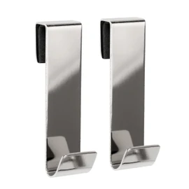 SimplyHooks Shower Door Hooks, Chrome, 2 Pack, Shower Towel Hook, Shower Door Hook for Frameless Glass Shower Door 3/8"(10mm) - 3" Hook
