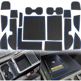 Auovo Cup Holder Inserts Liners Compatible with Honda CRV Accessories 2023 2024 2025 2026 CR-V Door Slot Pad Car Interior Non-Slip Dust Mat Center Console Door Liners (17PCS/Set) (Blue)