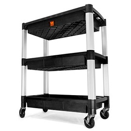 WEN 73163 Three-Tray 300-Pound Capacity Triple Decker Service and Utility Cart