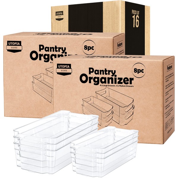 Utopia Home Pantry Organizer - Set of 16 Refrigerator Organizer