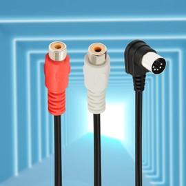 PNGKNYOCN Right Angle Din 5 Pin to RCA Cable.90 Degree 5 Pin Din Male to 2 RCA Female Professional Grade Audio Cable for Bang & Olufsen, Naim, Quad, Stereo Systems(0.5m)