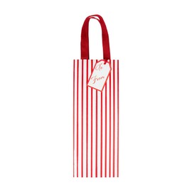 Caspari Stripes For Days Red & White Wine & Bottle Gift Bags - 4 Bags