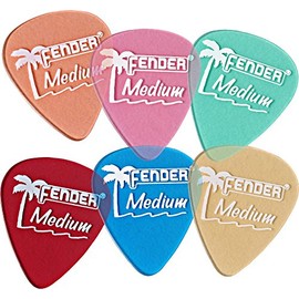 Fender 351 California Clears Guitar Picks, 12 Pack, Burgandy Mist, Thin