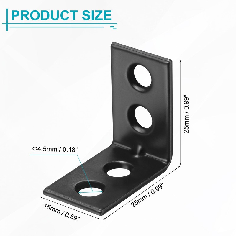 sourcing map 50 Set l Corner Bracket Corner Brace Metal