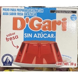 D'Gari 3 D'GARI Gelatin Dessert Sugar Free Strawberry. Gelatina Light NO Azucar