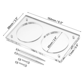 PATIKIL 2.5" Acrylic Coin Display Frame, 3D Floating Display Case Holder 2 Slots for Jewelry Specimens Medallion Coins, Clear