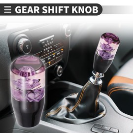 Motoforti 1 Set Universal Car Manual Auto Shift Knob Acrylic Purple