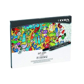 LYRA Art Pen, Fine Art Marker Set, 20 Assorted Colours, Fibre Tip Pen, Ideal for Professionals & Students