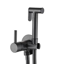 1.20m Hot & Cold Water Mixer Tap for Bidet Single Lever Mixer Tap with Hand Shower and Reinforced Hose Black