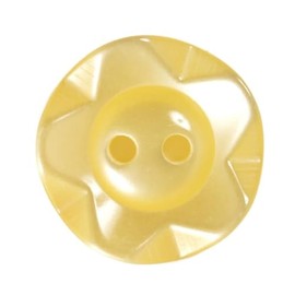 Fruit Gum Baby Buttons, 2 Hole Dished Polyester Buttons, Yellow 14mm (22L) - 10 Buttons per Pack, Ideal for Baby Clothing, Crafts, and DIY Projects