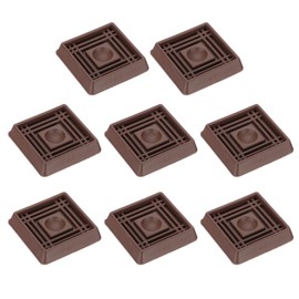 PATIKIL 1.5x1.5" Caster Cups, 8 Pcs Rubber Non-Slip Square Furniture Feet Anti-Slip Floor Stopper Pad Protector from Sliding for Chair Bed Couch Table, Coffee