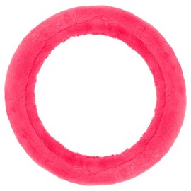 Carbella Faux Fur Steering Wheel Cover for Women – Wool Sheepskin Fluffy Fleece Warm and Cozy Comfort for Hands in Winter, Fits Most Steering Wheel Sizes 14.5 - 15 inch, Hot Pink