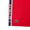 Lacoste Men's Sport Logo Stripe Shorts, Grenadine Red, Small