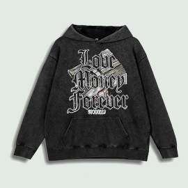 Love Money Forever Graphic Hoodie 100% Cotton US Warehouse 6 ColorsColor: Black, Size: L