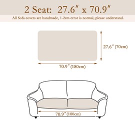 MEETSKY Couch Cover for 2 Cushion Couch, Non-Slip Grey Sofa Covers for Dog Washable Sofa Protector Pet Friendly Dog Mats for Couches Soft Furniture Covers, 27.6" x 70.9", Dark Grey