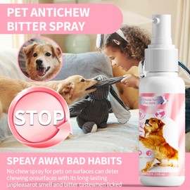 Bitter Apple Spray for Dogs, Effective & Safe Anti Chew Spray for Dogs, 120ML Nature No Chew Spray for Dogs, Alcohol Free & Cruelty-Free, Bitter Spray for Pets to Stop Dogs from Chewing Furniture