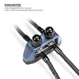 Recoil S2P-38 Bus Bar 250A Power Distribution Block Busbar Dual 3/8” Studs Terminal for Boat Automotive Solar System