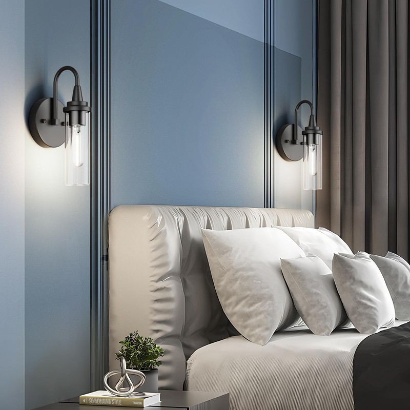 Aipsun Black Wall Sconces Set of Two, Sconces Wall Lighting