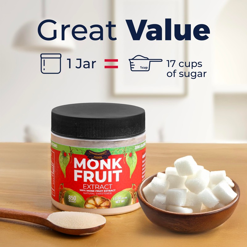 100% Monk Fruit Extract (90X Sweeter Than Sugar) Monk Fruit