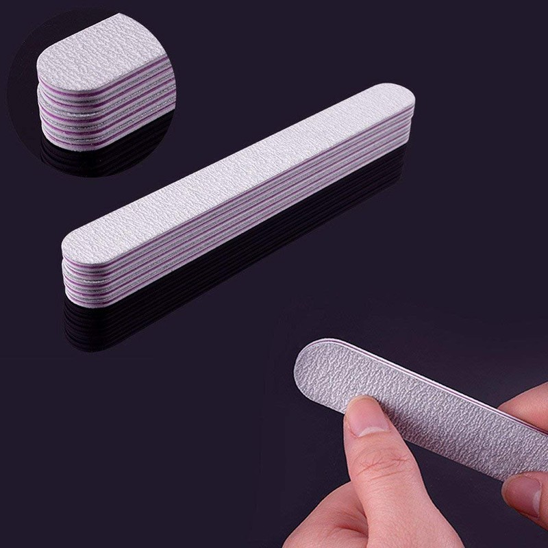 50Pcs Nail Files Double Sided Emery Board 100/180 Grit Washable