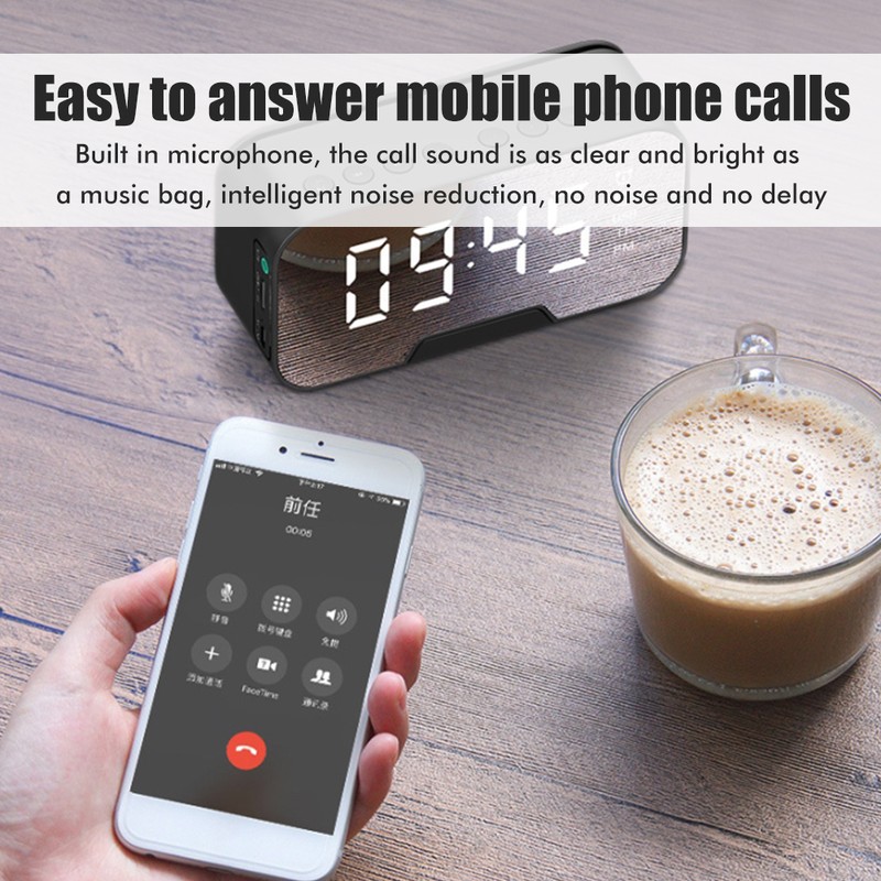 Portable Mini Voice Broadcast Alarm Clock with Wireless Bluetooth Card