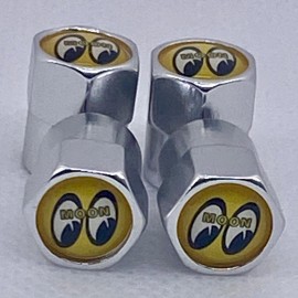 Newstar moon eyes Valve Stem Caps Chrome el camino c10  truck impala wheels Rat Rod cap
