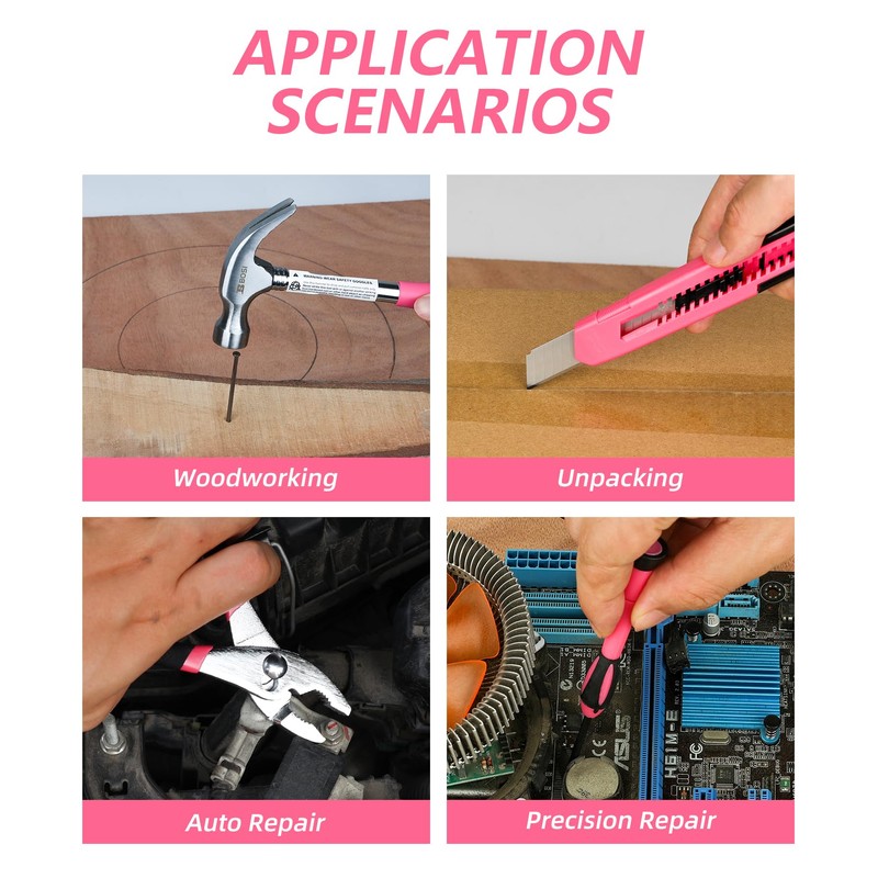 B BOSI TOOLS 40-Piece Pink Tool Set- General Household 40
