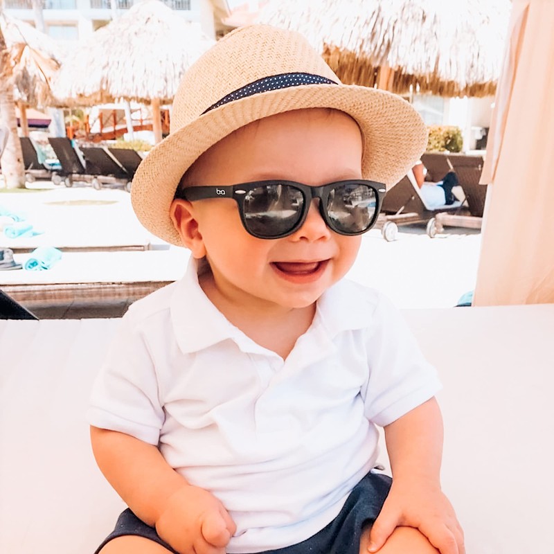 Baby Sunglasses with Flexible Frame and Adjustable Strap, Polarized -