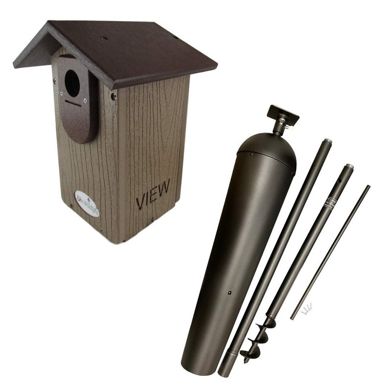 JCs Wildlife Ultimate Bluebird House (with Denali Squirrel Proof Pole,