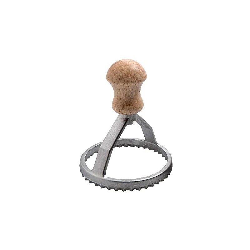 Eppicotispai Aluminum Round Ravioli Stamp with Beechwood Handle, 3-Inch