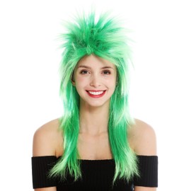 WIG ME UP DH1069 Wig Carnival Punk Vokuhila Rocker Wild 80s Wave Touped Long