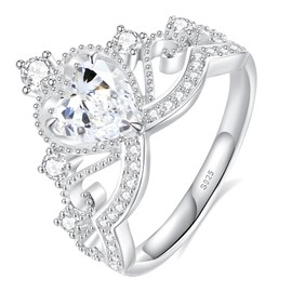 1.5CT Moissanite Engagement Ring for Women D Color VVS1 Heart Shaped Wedding ring S925 Sterling Silver with 18K White Gold Plated Anniversary Promise Ring for Her Size 5-10