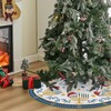 EKOREST Hanukkah Christmas Tree Skirt 36 Inches, Candlestick with Hat