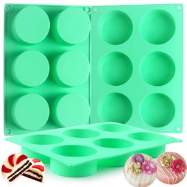 Sidosir 3Pcs Oreo Cookie Chocolate Silicone Mold, 6-Cavity Round Cylinder Oreo Chocolate Cover Molds for Candy, Silicone Baking Molds for Mini Cakes, Jelly