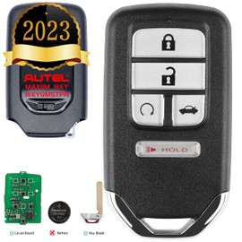 Autel MaxiIM IKEYHD5TPR programmable 5-Button Honda-Style IKEY, Lock Unlock Remote Start Trunk Panic, Keyless Entry Remote Flip Car Key Fob for Honda.