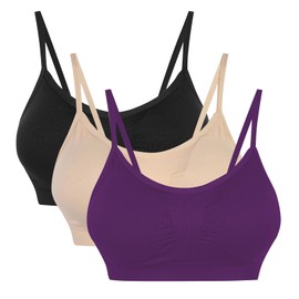 Vertvie Women's Push-Up Sports Bra Top Set, Stretch, Thin, Without Underwire, for Fitness Training, Yoga, Padding 2/3 Pack