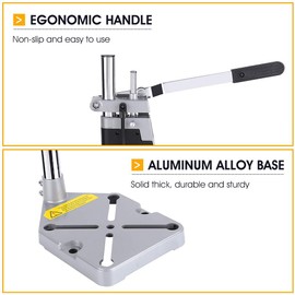 Drill Stand for Hand Drill, Universal Adjustable Drill Press Clamp, Heavy Duty Drill Press Holder Workbench Repair Tool Bench Clamp, Support Tool with Single Hole Aluminum Base