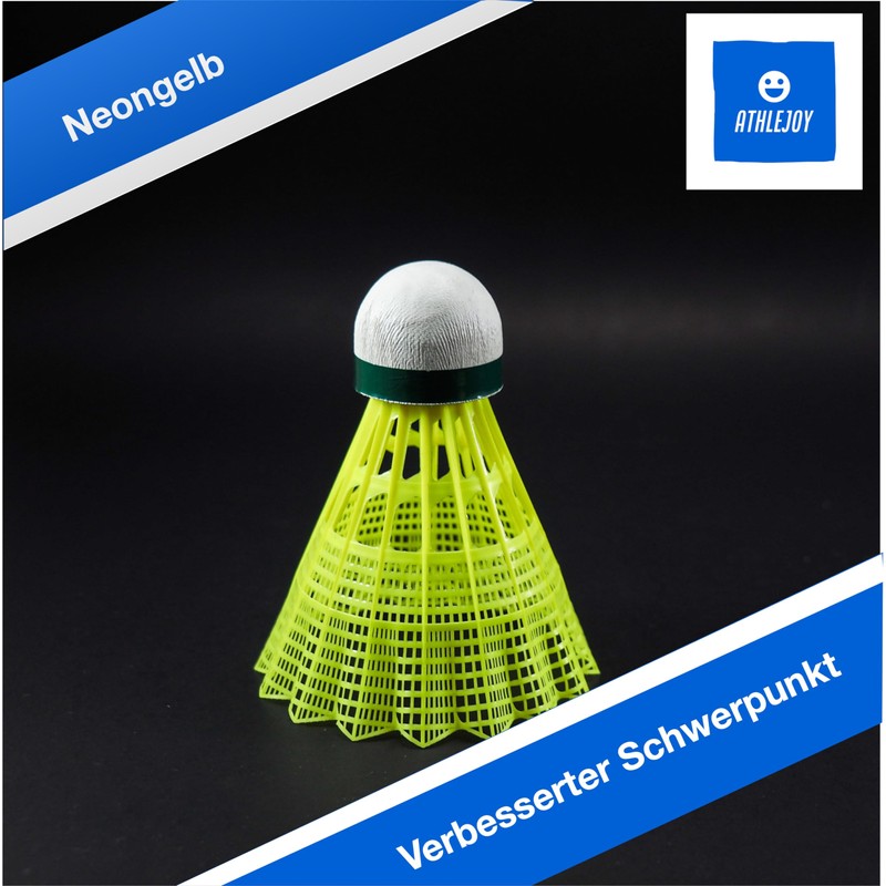athlejoy 12 x badminton shuttlecocks - training and competition -