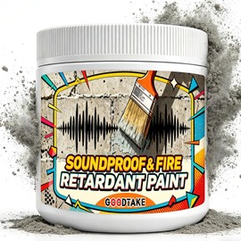 GOODTAKE Multi-Purpose Soundproofing & Fire Retardant Paint – Sound Dampening Acoustic Coating for Walls, Ceilings, Floors – Vibration & Noise Reduction for Home Theater, Bedroom, Studio – 20 oz