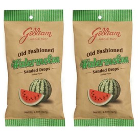 Gilliam Old Fashioned Candy Flavored Sanded Watermelon Drops Pack of 2 (4.5 oz. Bag) (Watermelon)