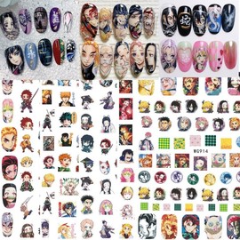 [Overseas] Demon Slayer: Kimetsu no Yaiba Nail Stickers New Ghost Blade Nail Stickers In Stock Cross-Border E-Commerce Anime Free Size/WG9 17 30ea